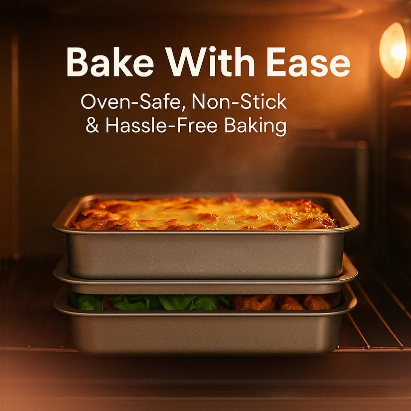 Non Stick Baking Pan Food Storage Box with Cover