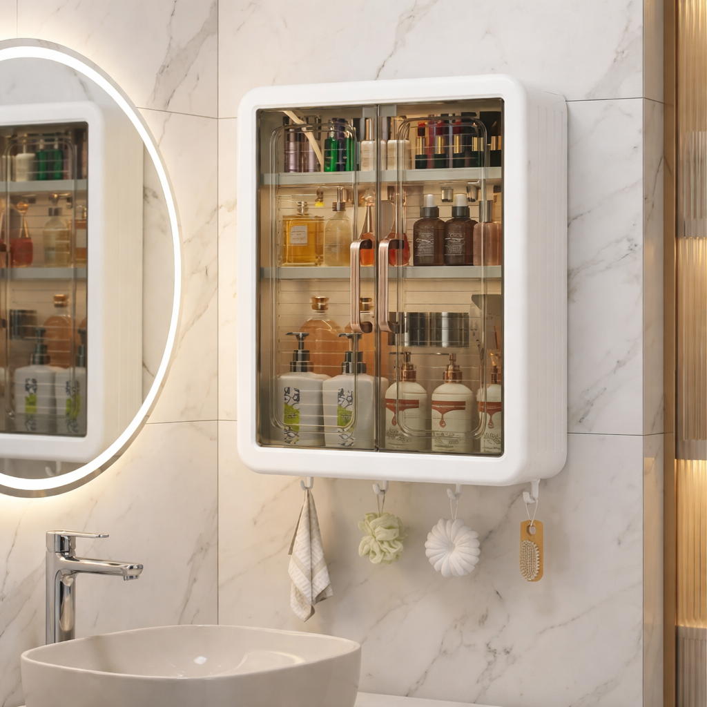 Minimalist Wall-Mounted Storage Box for The Bathroom
