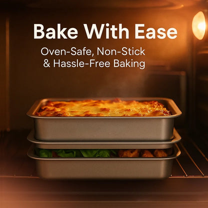 Non Stick Baking Pan Food Storage Box with Cover
