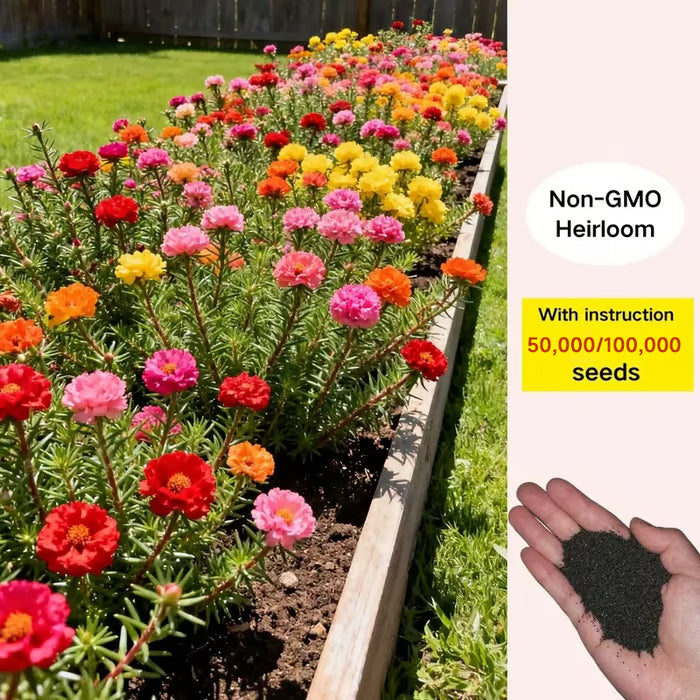 Moss Rose Perennial Flower Seeds 🌿 With Plant Growth Supplement | BUY 1 GET 1 FREE